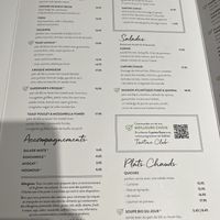 Menu  at Le Pain Quotidien in Namur