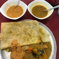 Masala dosa! Comes with pumpkin curry and coconut curry. Only Rs200.  at Shri Bhawan Dosa in Kandy