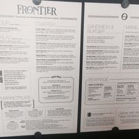 Menu at Frontier Cafe in Brunswick