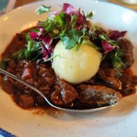 Biergulasch mit Kartoffelkloß at Dolden Mädl in Binz