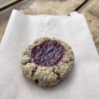 Vegan jam cookie   at The Heart Cafe in Bragg Creek