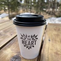 Latte with oat milk   at The Heart Cafe in Bragg Creek