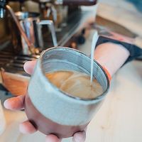 Non-dairy latte at The Heart Cafe in Bragg Creek
