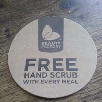 Voucher given with every meal at Beauty Factory, a beauty shop that doesn't test on animals and is committed to recycling. at Licorish Bistro in Johannesburg