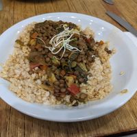 Green curry with lentils at Coconaranja in Buenos Aires