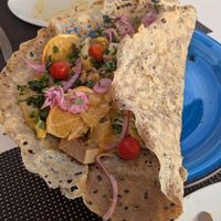 Crepe with Tofu and orange at Biocreperia RiscoCaido in Gran Canaria