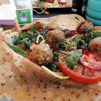 Crêpe with tofu meatballs at Biocreperia RiscoCaido in Gran Canaria