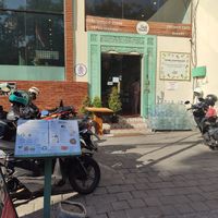 Entry is pushed back a small ways from the street (entry on the main road) at Bali Buda in Ubud