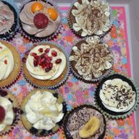 Assorted cupcakes at Nebeské dortíčky in Brno