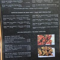 Menu at House of Ginger in Uvita