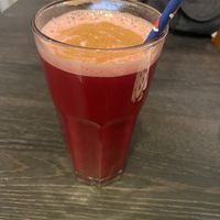 Remolacha lemonade  at Vida Vegan Bistro in Cusco