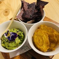 Nachos and tostones  at Vida Vegan Bistro in Cusco