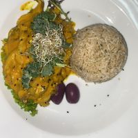 Vegan mushroom dish- so so  at Vida Vegan Bistro in Cusco