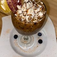 Quinoa dessert- cool but weird   at Vida Vegan Bistro in Cusco