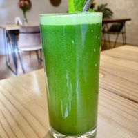 Mint ginger juice  at Vida Vegan Bistro in Cusco