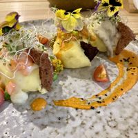 Papa a la huancaina  at Vida Vegan Bistro in Cusco