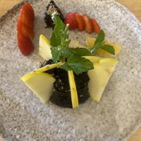 Mousse with chocolate and avocado   at Vida Vegan Bistro in Cusco