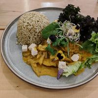 Mushroom curry at Vida Vegan Bistro in Cusco