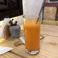Fresh juice  at Vida Vegan Bistro in Cusco