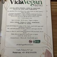   at Vida Vegan Bistro in Cusco