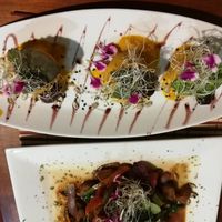 Papas anla huancaína at Vida Vegan Bistro in Cusco