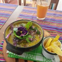 Amazing soup at Vida Vegan Bistro in Cusco