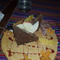 Delicious cake at Vida Vegan Bistro in Cusco