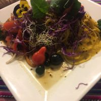 Pasta & soya at Vida Vegan Bistro in Cusco