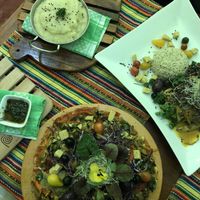 Pizza and mushroom dish😍 at Vida Vegan Bistro in Cusco