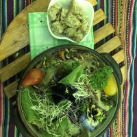 Veggie lasagna  at Vida Vegan Bistro in Cusco