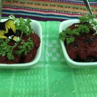 Lentils meatballs  at Vida Vegan Bistro in Cusco