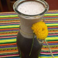 Chicha morada at Vida Vegan Bistro in Cusco