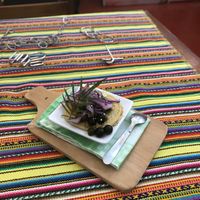 Uma demonstración de algo que están preparando para oferecer como desayuno en el restaurante futuramente  at Vida Vegan Bistro in Cusco