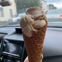 Sea Salt Maple in a gluten free waffle cone  at Sticky Sweet in Portland