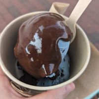 Dino crunch with hot fudge at Sticky Sweet in Portland