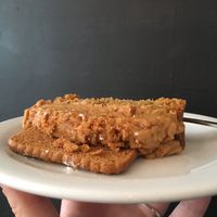 Speculoos biscuit cake. at Larder in Brighton