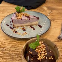 Cheesecake and chocolate ice cream at Pura in Luzern