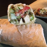Wraps - tofu, felafel & seitan options at Ugol in Moscow