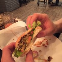 Falafel burger at Ugol in Moscow