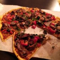 mushroom pizza at Ugol in Moscow