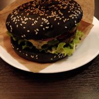 Lentil burger at Ugol in Moscow