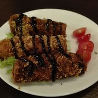 Tofu in a "fishy" style at Ugol in Moscow