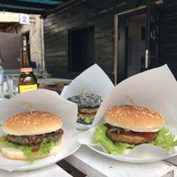 Falafel, Lentil and Tofu Burger at Ugol in Moscow