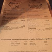 Burger and Wrap Menu at Ugol in Moscow