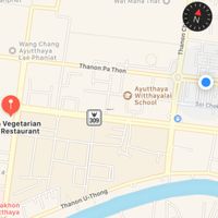 Follow the blue dot at Ranahat Je Vegan Restaurant in Ayutthaya