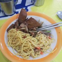 Noodles with 2 ingredients. 40B not very tasty at Ranahat Je Vegan Restaurant in Ayutthaya