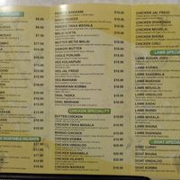 Menu (2 of 2) at Master of India in Taupo