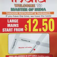 Promotional flyer. at Master of India in Taupo