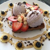 My favourite... their deserts waffle.  at Machima in Ajijic