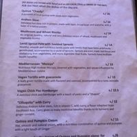 menu page 1 at Apu Organic Nativo in Pisac